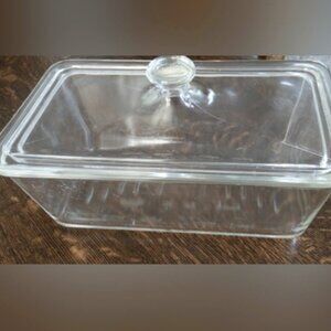 Vintage Glasbake Refrigerator Dish/Loaf/Baking Pan with Lid